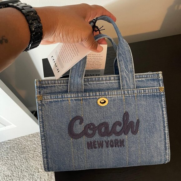Coach medium denim tote - Picture 1 of 4
